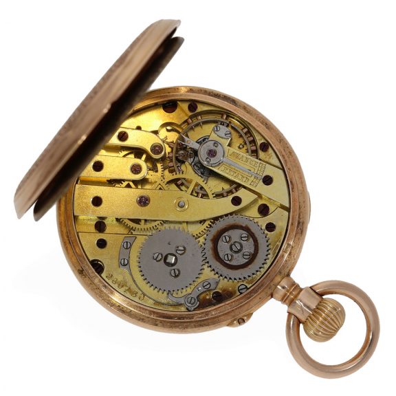 Swiss 14 carat gold rare watch with precision movement Circa 1890 Swiss 14 carat gold rare watch with precision movement Circa 1890