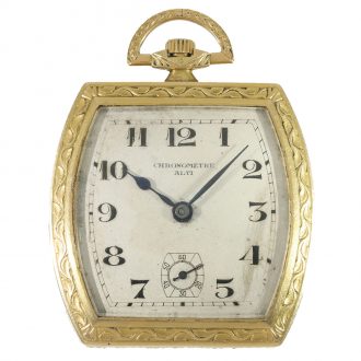 French 18 carat gold and Art Deco chronometer watch Circa 1925