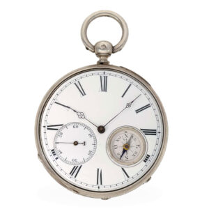 Swiss silver open faced lever watch with compass Circa 1850