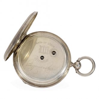 Swiss silver open faced lever watch with compass Circa 1850