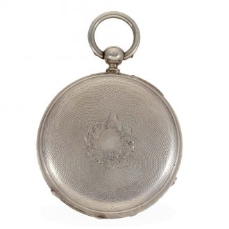Swiss silver open faced lever watch with compass Circa 1850
