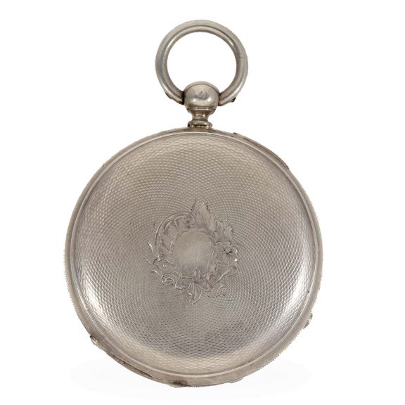 Swiss silver open faced lever watch with compass Circa 1850 Swiss silver open faced lever watch with compass Circa 1850