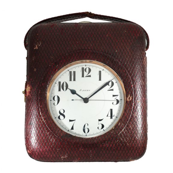 Swiss nickel travel watch with eight day movement Circa 1930 Swiss nickel travel watch with eight day movement Circa 1930