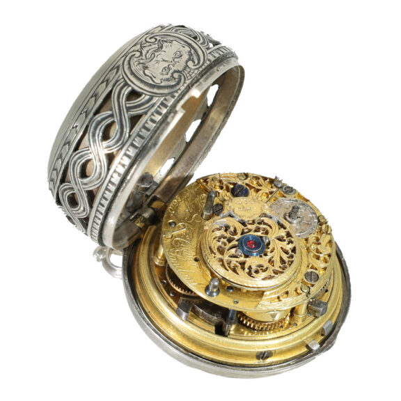 English silver verge pocket watch with repeater Circa 1750 English silver verge pocket watch with repeater Circa 1750