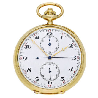 Swiss high-grade 18 K gold chronograph “Compteur” Circa 1925 Swiss high-grade 18 K gold chronograph “Compteur” Circa 1925