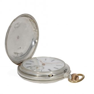 German 900 silver precision pocket watch with lever escapement Circa 1893