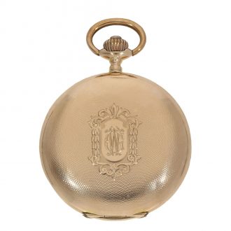 German 14 carat gold full hunter cased watch Circa 1910