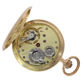German 14 carat gold full hunter cased watch Circa 1910