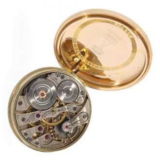 American 14 carat gold railway watch with chain Circa 1912
