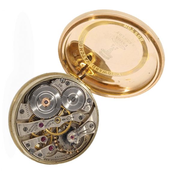 American 14 carat gold railway watch with chain Circa 1912 American 14 carat gold railway watch with chain Circa 1912