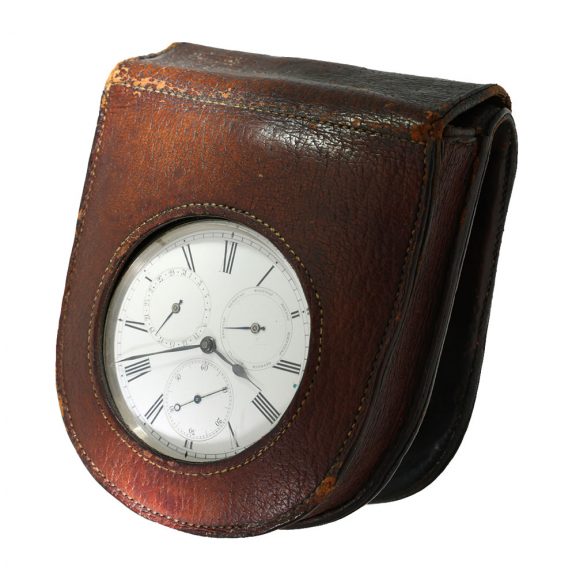 Swiss nickel military cavalry deck watch with original holster Circa 1874 Swiss nickel military cavalry deck watch with original holster Circa 1874