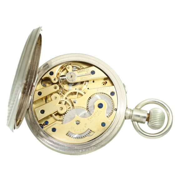 Swiss nickel military cavalry deck watch with original holster Circa 1874 Swiss nickel military cavalry deck watch with original holster Circa 1874