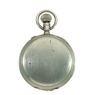 Swiss nickel military cavalry deck watch with original holster Circa 1874