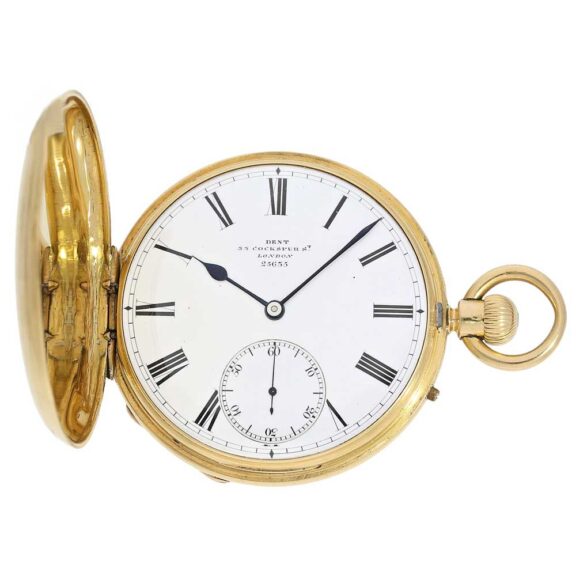 Very fine English gold hunting cased lever watch Circa 1875
