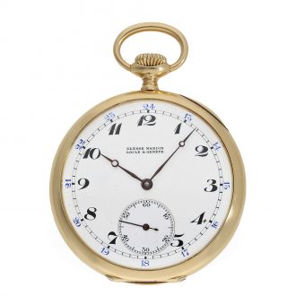 Swiss marksman's watch with an 18 carat gold relief case Circa 1924