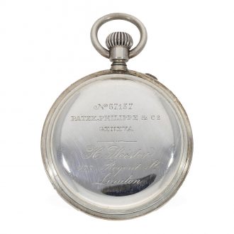 Swiss solid silver cased pocket watch a with rare shape Circa 1884