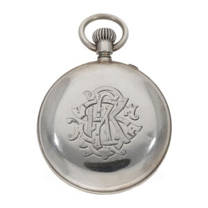 Swiss solid silver cased pocket watch a with rare shape Circa 1884