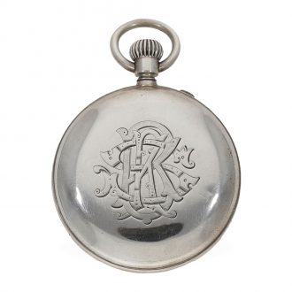 Swiss solid silver cased pocket watch a with rare shape Circa 1884