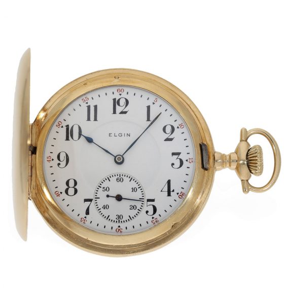 American 14 carat gold full hunter cased watch Circa 1916