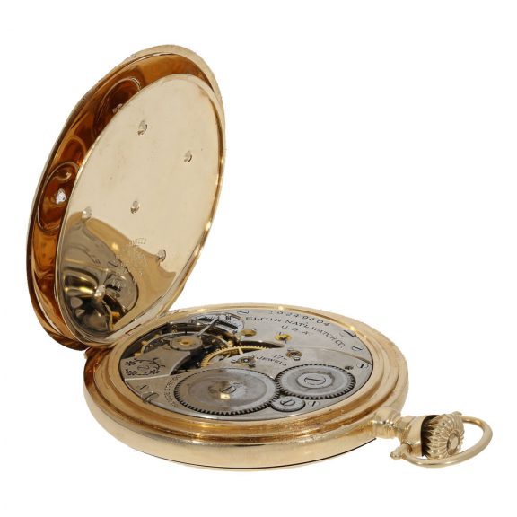 American 14 carat gold full hunter cased watch Circa 1916 American 14 carat gold full hunter cased watch Circa 1916