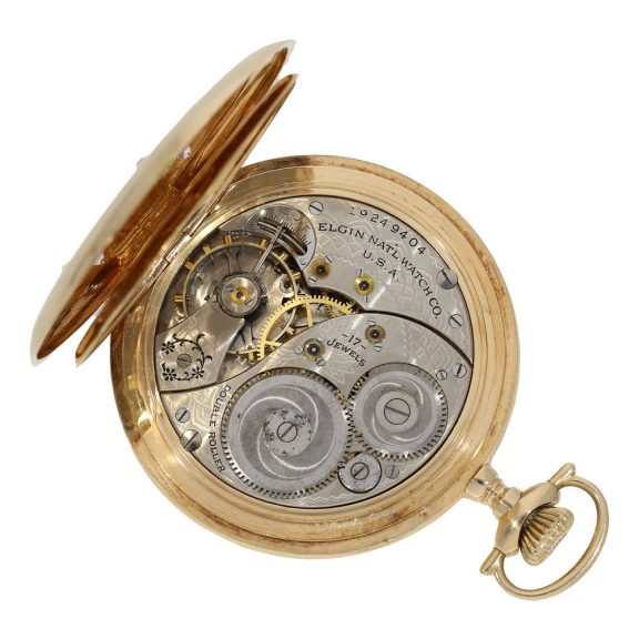 American 14 carat gold full hunter cased watch Circa 1916 American 14 carat gold full hunter cased watch Circa 1916