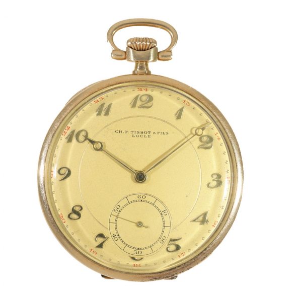 Swiss 14 carat gold dress watch with fine coined band Circa 1925