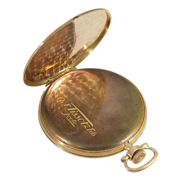 Swiss 14 carat gold dress watch with fine coined band Circa 1925 Swiss 14 carat gold dress watch with fine coined band Circa 1925