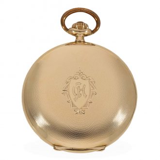 Large Swiss 14 carat gold hunting cased lever watch Circa 1910