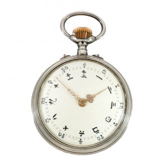 Swiss silver double sided pocket watch with two time zones Circa 1880
