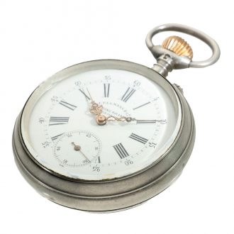Swiss silver double sided pocket watch with two time zones Circa 1880