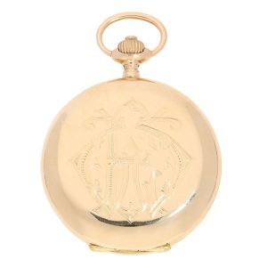 Swiss gold lever hunting pocket watch Circa 1910