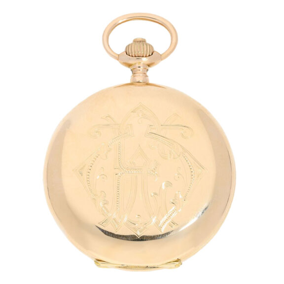 Swiss gold lever hunting pocket watch Circa 1910