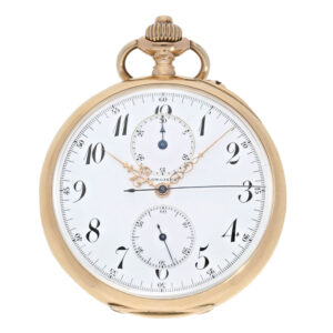 Swiss pink gold chronograph “Compteur” with anker chronometer Circa 1915