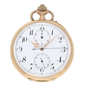 Swiss pink gold chronograph “Compteur” with anker chronometer Circa 1915