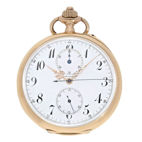 Swiss pink gold chronograph “Compteur” with anker chronometer Circa 1915