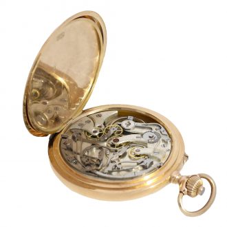 Swiss pink gold chronograph “Compteur” with anker chronometer Circa 1915