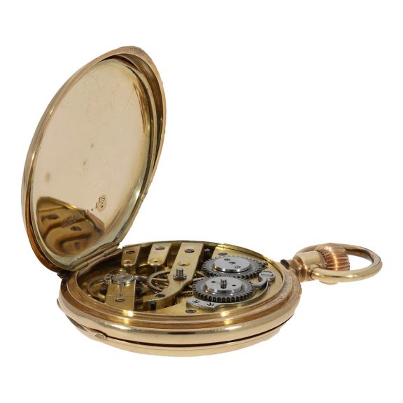 Swiss fine 14 Carat gold full hunter cased pocket watch Circa 1890 Swiss fine 14 Carat gold full hunter cased pocket watch Circa 1890