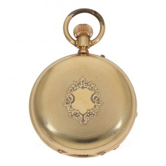 Swiss fine 14 Carat gold full hunter cased pocket watch Circa 1890