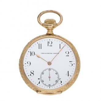 Swiss 18 carat gold magnificently engraved pocket watch Circa 1910
