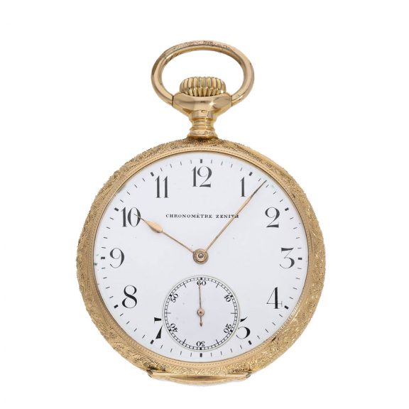 Swiss 18 carat gold magnificently engraved pocket watch Circa 1910