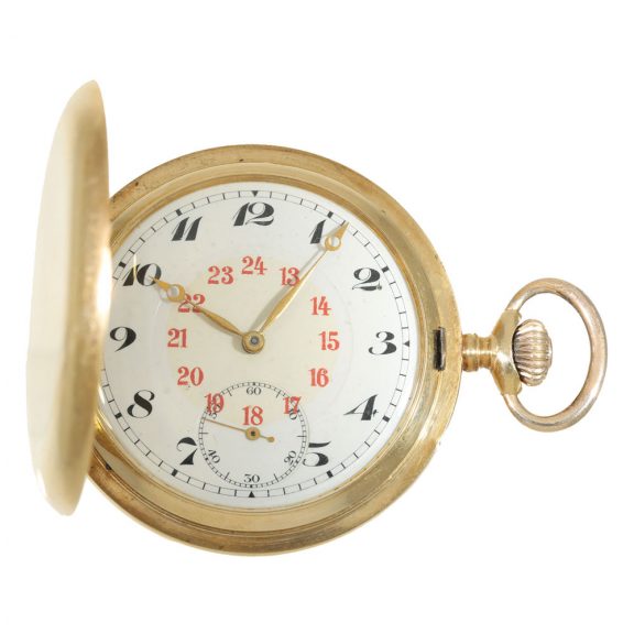 Swiss 18 carat gold full hunter with precision movement Circa 1920