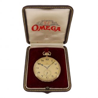 Swiss 14 carat gold dress watch in original box Circa 1929