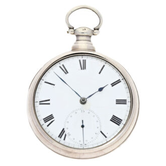 A rare English silver lever with diamond endstone Circa 1820