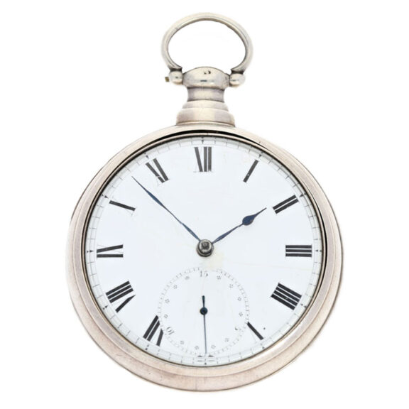 A rare English silver lever with diamond endstone Circa 1820