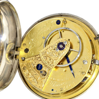 A rare English silver lever with diamond endstone Circa 1820