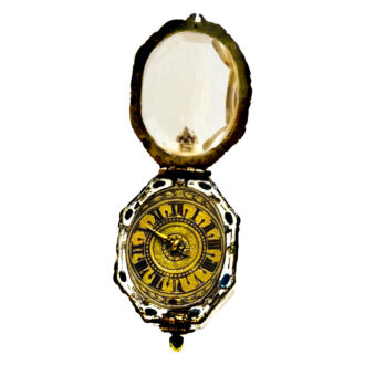 English gold, enamel and rock crystal octagonal watch Circa 1680