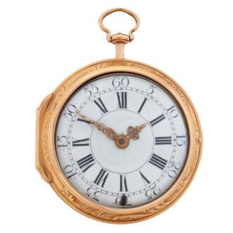 Fine Danish 20 carat gold keywind repousse watch Circa 1753