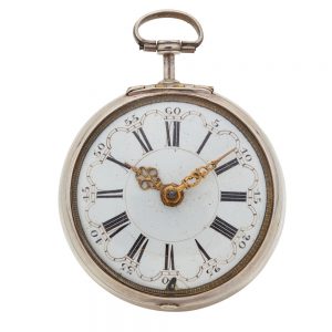Early Dutch silver keywind verge pocket watch Circa 1700