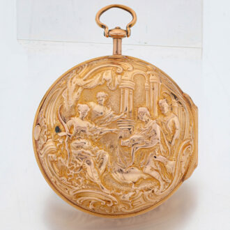 Fine Danish 20 carat gold keywind repousse watch Circa 1753