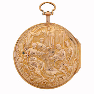 Danish 20 carat gold keywind repousse watch Circa 1753